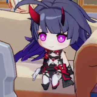 🪑 5dd54fc8 Gadis anime, Chibi, Iblis, Tanduk, Kartun, Lucu telegram sticker