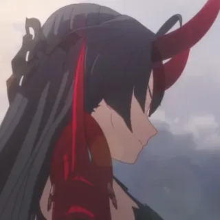 😥 80c6146f Anime, Gadis, Tanduk, Iblis, Karakter, Seni, Gambar telegram sticker