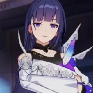 🤨 928c347f Raiden Shogun Genshin Impact Anime, Video game, Genshin Impact, Raiden Shogun, Karakter, Rambut ungu telegram sticker