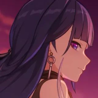 😏 f534187b Raiden Shogun Genshin Impact Anime, Video game, Genshin Impact, Raiden Shogun, Karakter telegram sticker