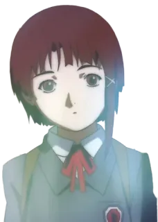 ✂ 4d5ae302 Lain Iwakura Serial Experiments Lain อนิเมะ, ไซเบอร์พังก์, ผู้หญิง, Lain Iwakura, ตัวละคร telegram sticker