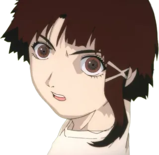 ✂ 513f1c8d Lain Iwakura Serial Experiments Lain อนิเมะ, ตัวละคร, ผู้หญิง, Lain Iwakura, Serial Experiments Lain telegram sticker