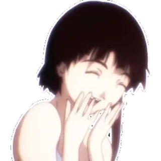 😀 4c1260b6 Anime, Mädchen, lächelnd, Charakter, fröhlich, Cartoon, Illustration telegram sticker