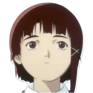 😐 4f4ad952 Lain Iwakura Serial Experiments Lain Anime, Lain, Serial Experiments Lain, Charakter, Mädchen, Porträt telegram sticker