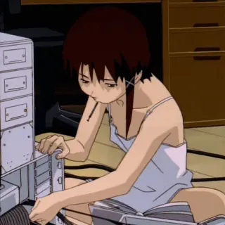 🖥 773a1914 Lain Iwakura Serial Experiments Lain lain, Anime, Computer, Cyberpunk, Mädchen, Serial Experiments Lain telegram sticker