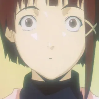 😨 927326e3 Lain Iwakura Serial Experiments Lain Anime, Lain, Iwakura, Serial Experiments Lain, Cyberpunk, geschockt, überrascht telegram sticker