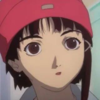 😳 859ec3f4 Lain Iwakura Serial Experiments Lain anime, personagem, garota, rosto telegram sticker