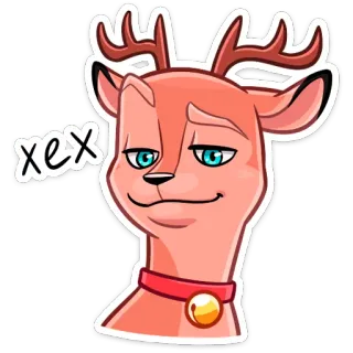 😕 154c462b xex олень, животное, мультик, наклейка, милый, северный олень telegram sticker