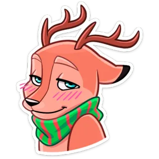 ☺️ be89eb7d олень, северный олень, шарф, милый, животное, рождество, зима telegram sticker