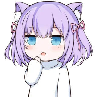 😳 7a29b8cd anime, cat girl, cute, chibi, kawaii, manga, cartoon, character telegram sticker