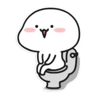 💩 e5119a47 Kreskówka, Toaleta, Siedzący, Kawaii, Słodki telegram sticker