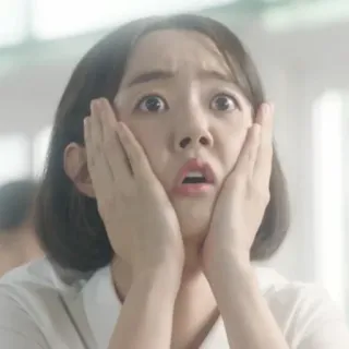 😱 9156a892 geschockt, verängstigt, überrascht, Frau, Gesicht telegram sticker