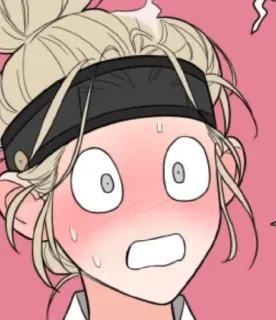 😳 043a0cbe การ์ตูน, อนิเมะ, ตกใจ, เขินอาย, อาย, ผ้าคาดผม telegram sticker