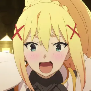 💫 4661531a Darkness Konosuba Anime, Mujer, Rubia, Personaje, Konosuba telegram sticker