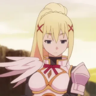 🛡 4b8c01b3 Darkness Konosuba Anime, Mujer, Rubia, Armadura, Konosuba, Darkness telegram sticker