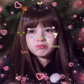 🍉 e4c5a69f tiny baby luv cute, kawaii, baby, hearts, sparkles, aesthetic telegram sticker