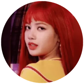 😘 e8a73c0b Lisa wanita, rambut merah, K-pop, penyanyi, selebriti, potret telegram sticker