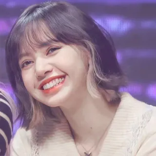 🌼 1a744cdb Lisa k팝, 아이돌, 미소, 여자, 인물사진, 가수 telegram sticker