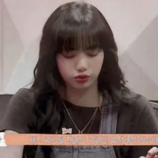 🌼 3073cc31 제니선생님 카페에 만갈려 챔 좋아하는데 사람, 여자, 목걸이, 검은 머리 telegram sticker