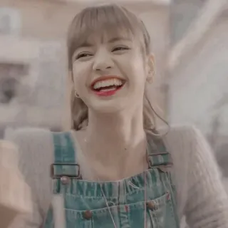 🌼 76c863e6 Lisa 여자, 미소, 쾌활한, 행복한, 초상화, 사람 telegram sticker