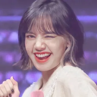 🌼 ae57e7f3 Lisa 여자, 소녀, kpop, 가수, 미소, 귀여운, 유명인 telegram sticker
