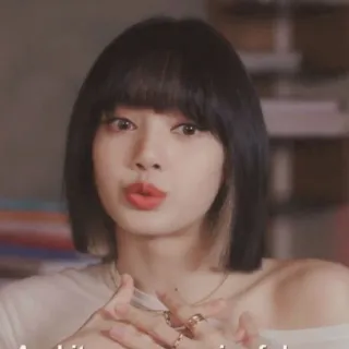 🌼 d03bf776 A little more sinful... 여자, 사람, 소녀, 단발머리, 검은 머리, 빨간 립스틱 telegram sticker