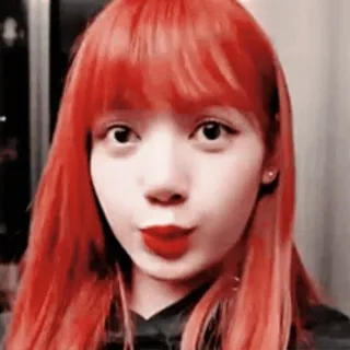 🗿 489ed6b1 Lisa женщина, портрет, K-pop, Лиса, Blackpink, рыжие волосы, макияж whatsapp sticker