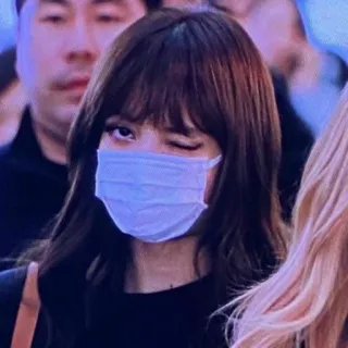 😉 4367c4f1 pessoa, máscara, mulher, piscadela, retrato, foto de rosto whatsapp sticker