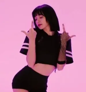 🖕 a6384a8e Lisa kpop, cantor, dança, gesto whatsapp sticker