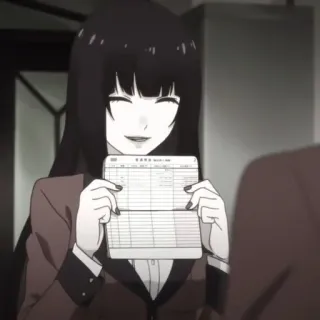 🃏 ecfd1541 Yumeko Jabami Kakegurui anime, Kakegurui, Yumeko Jabami, manga, glimlachend, gokken, karakter telegram sticker