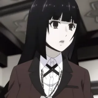 🃏 fd920566 Yumeko Jabami Kakegurui Anime, Meisje, Zwart haar, Kakegurui, Yumeko Jabami telegram sticker