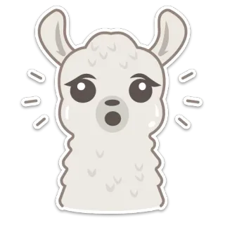 😮 2f83a922 lama, sorpreso, carino, animale, adesivo, cartone animato, adorabile telegram sticker