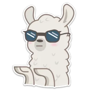😎 66e86d57 lama, animale, occhiali da sole, cartone animato, divertente, carino telegram sticker
