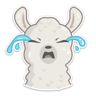 😭 73098d7f lama, piangere, triste, animale, cartone animato, emoji, emozione telegram sticker