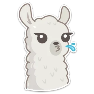 💦 fa1be80a lama, animale, cartone animato, carino, soffice, bacio, divertente telegram sticker