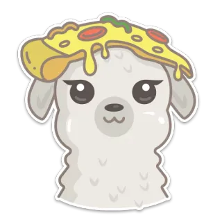 🍕 fda1ac2e lama, pizza, animale, carino, cartone animato, adesivo, divertente, cibo telegram sticker