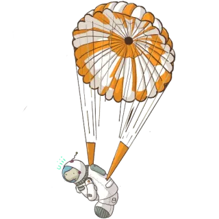 🪂 129b5958 phi hành gia, dù, vũ trụ, phim hoạt hình telegram sticker