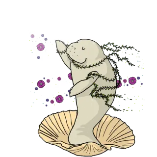 Lamentino the manatee whatsapp stickers