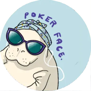 🤫 32b98fef POKER FACE. Lợn biển, Kính râm, Mặt lạnh, Động vật, Phim hoạt hình telegram sticker