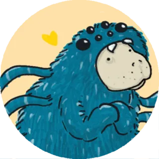 🕷 941cabc5 quái vật, dễ thương, hoạt hình, nhện, lông lá, đáng yêu telegram sticker