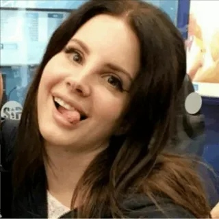 🤓 6879b4cc Lana Del Rey Lana Del Rey, chanteuse, pop, musique, célébrité, langue tirée whatsapp sticker
