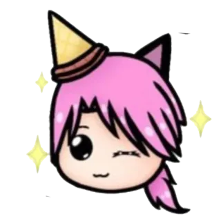 😉 018ea0aa anime, cat, ice cream, cute, pink telegram sticker