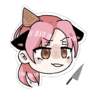 😈 4c6cede9 anime, cat, ice cream, cute, weapon telegram sticker