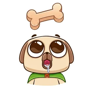 🦴 a22d1c43 หมา, กระดูก, น่ารัก, สัตว์, สัตว์เลี้ยง, หิว, สติกเกอร์ telegram sticker