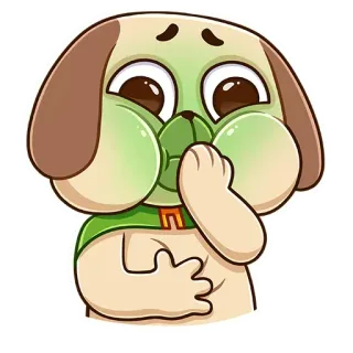 🤢 ead19b99 หมา, การ์ตูน, สติกเกอร์, น่ารัก, สัตว์, สีหน้า, กังวล telegram sticker