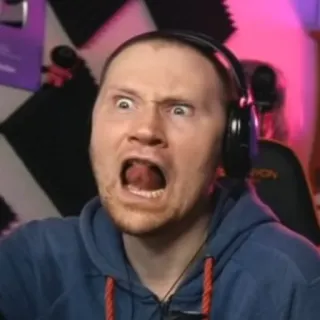 🤬 e77fc8e8 男人, 脸, 表情, 耳机, 害怕, 搞笑 telegram sticker