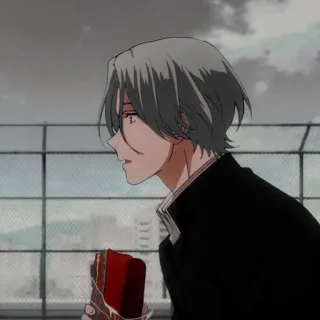 🖤 28331c65 Аниме, Человек, Портрет, седые волосы, мужчина whatsapp sticker