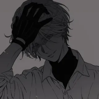 🌟 576365e3 Аниме, Перчатки, Рисунок, Мужской, Монохромный, Иллюстрация whatsapp sticker