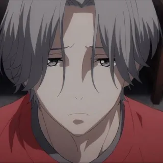 🖤 7a9adbe4 Аниме, Грустный, Седые волосы, Расстроен whatsapp sticker