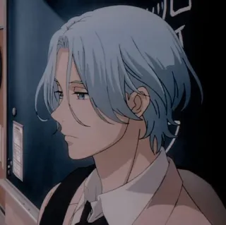 🖤 abe34591 Reki Kyan SK8 the Infinity Аниме, голубые волосы, мужской, персонаж, SK8 the Infinity whatsapp sticker